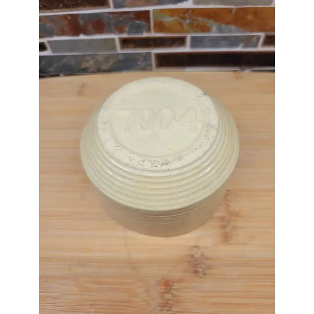 Vintage Zanesville Stoneware Ribbed Pottery Bowl Planter Cream Homespun MCM